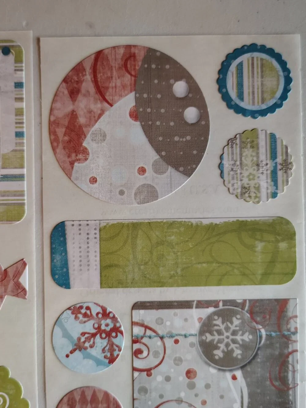 Creative Memories Holiday Stickers Open House Christmas Muted Pastels Lot Of 5
